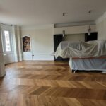 Pose collée de Parquet Listone Giordano Firenze Traccia Point de Hongrie