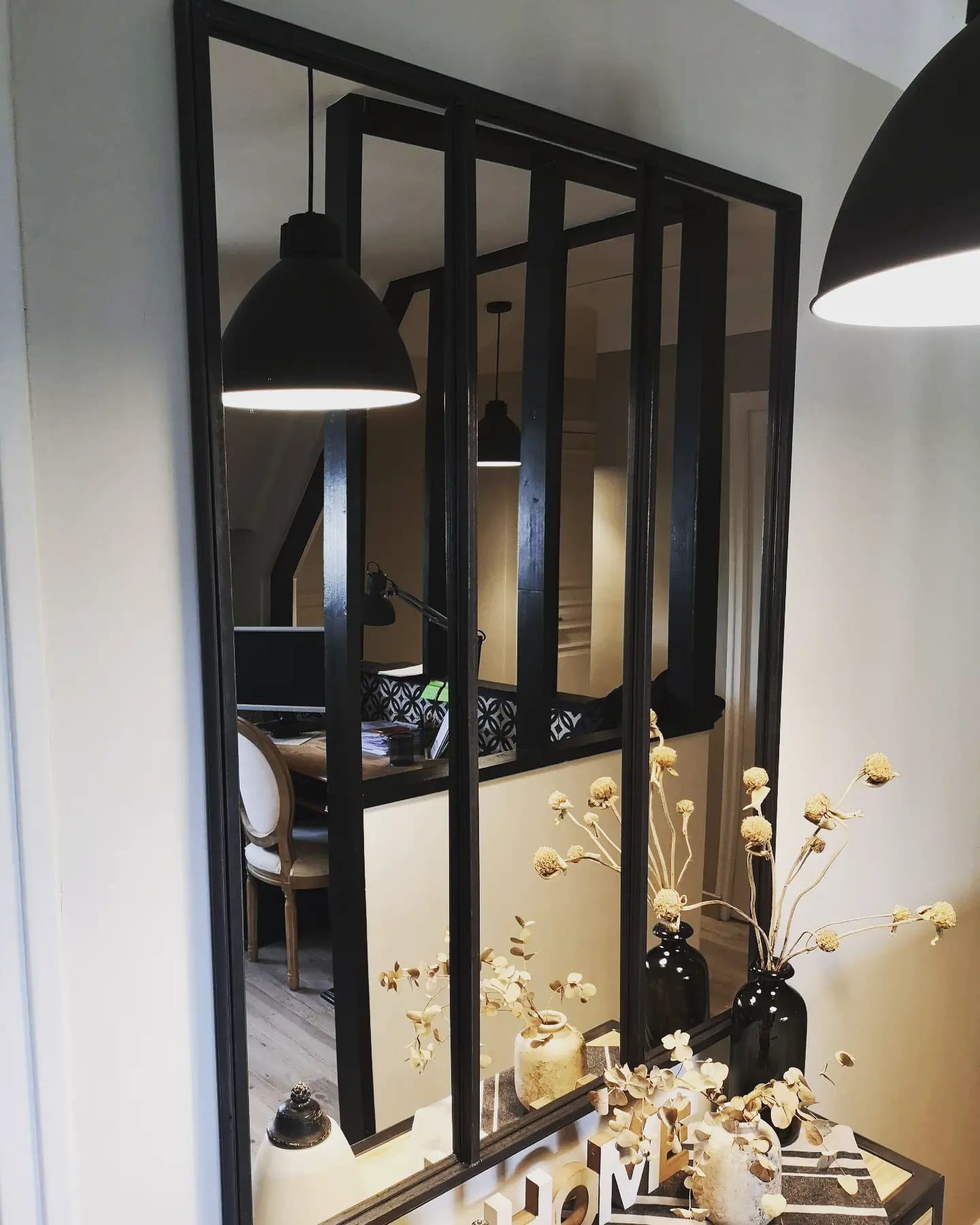 Mirroir style verrière industriel1