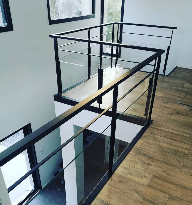 garde corps acier verre 0