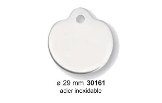 Médaille pomme en acier inoxydable diam. 29mm réf 30161