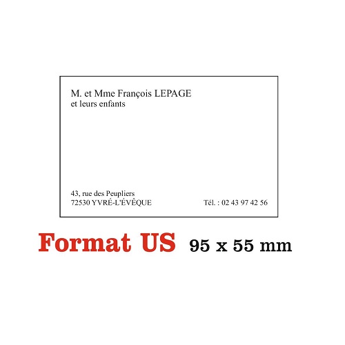 engineering Exchange Nominal Cartes de visite particuliers format US 95 x 55 mm - Technigraph