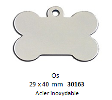 Médaille os en acier inoxydable  29x40mm réf 30163