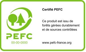 label PEFC officiel pour le bois récolté de manière responsable