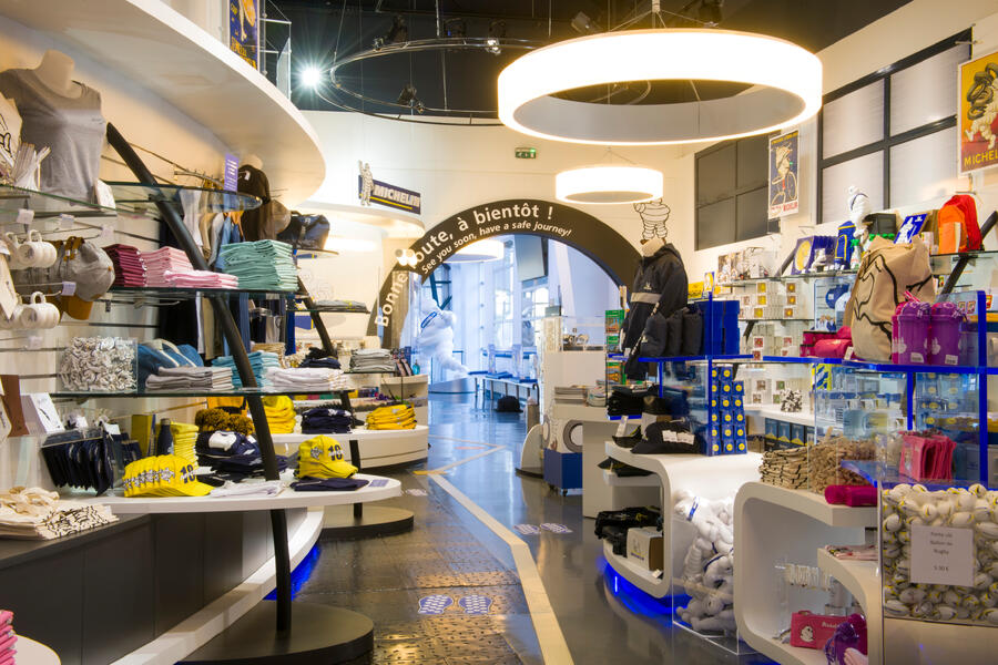 Photo de la boutique de souvenir du Musée Michelin