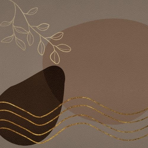 image avec des formes abstraites dans des tons marron, taupes et bruns avec des détails dorés