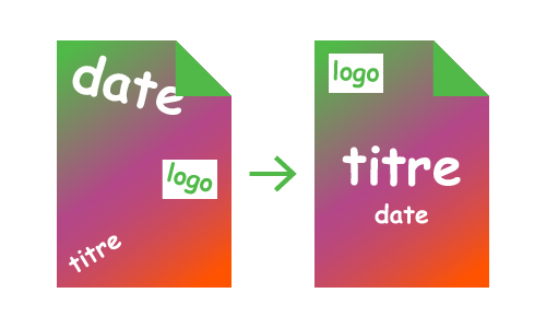 illustration loi de jakob avec une évolution du design des flyers