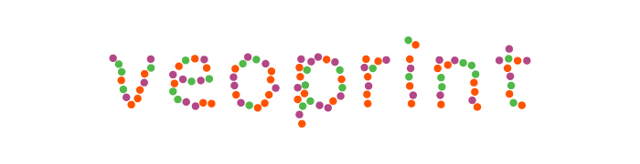 illustration loi de continuité avec des petits ronds regroupés formant le logo veoprint