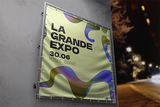 bannière extérieur façade nuit