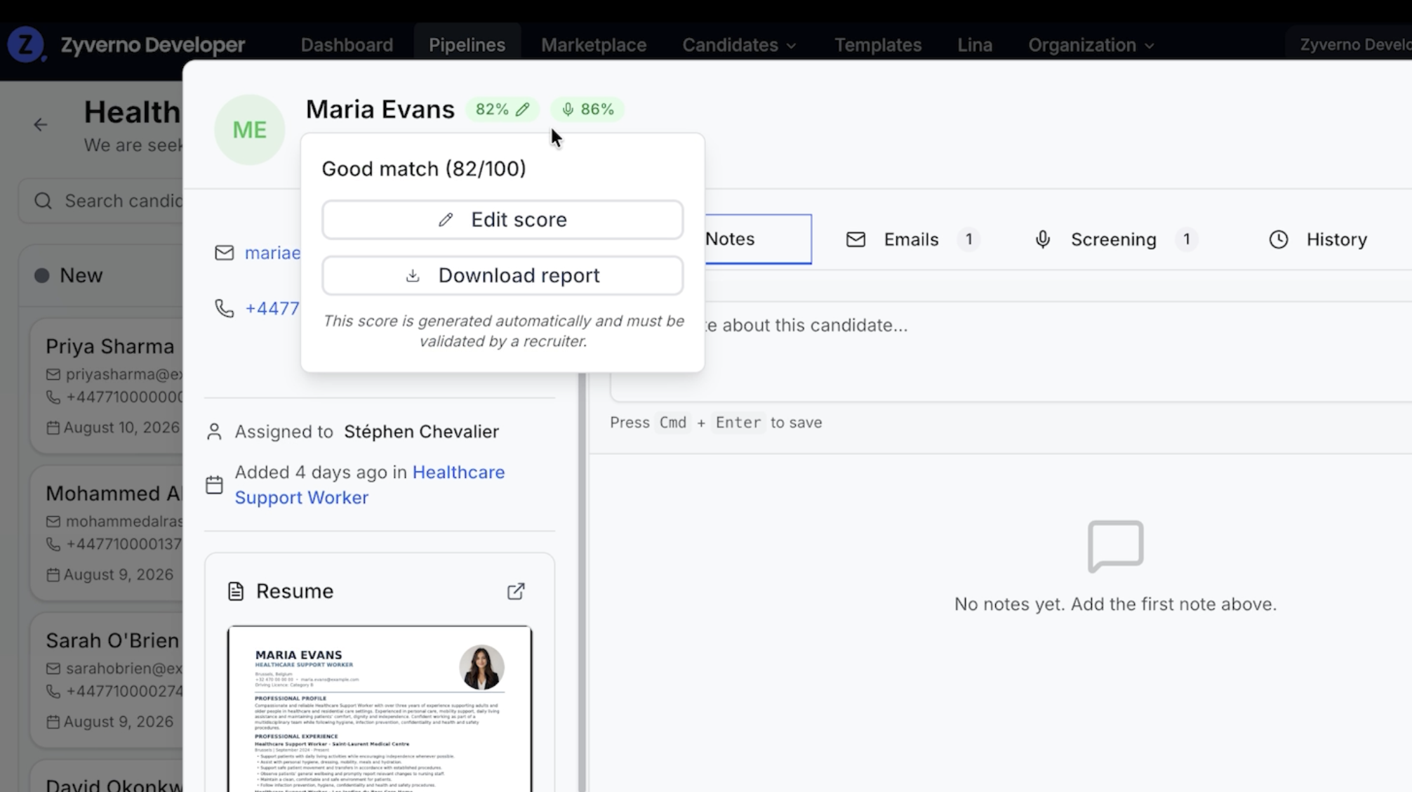 How Zyverno simplifies the screening workflow