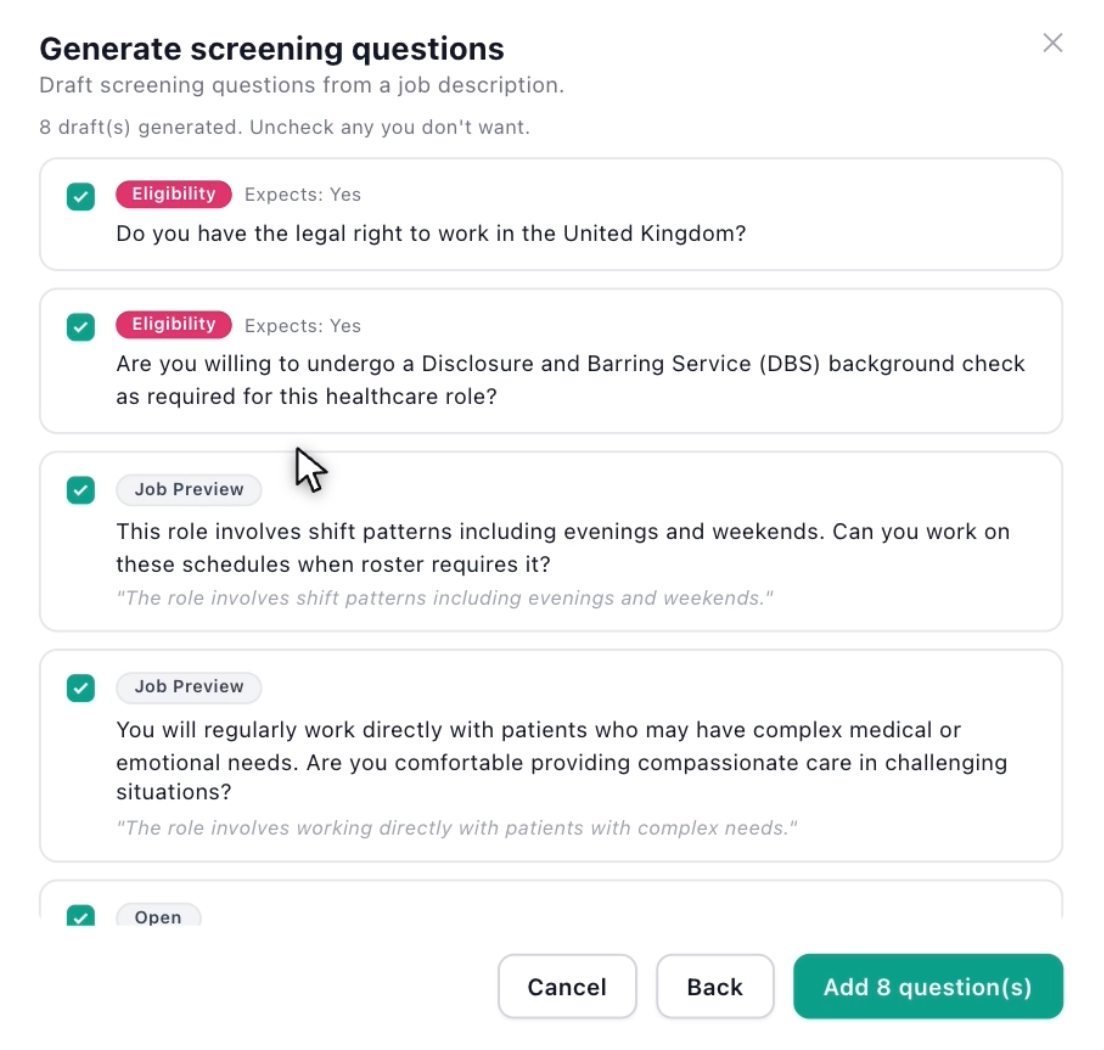 Questionnaires in one click